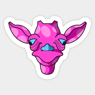 cute pinky baby giraffe face Sticker